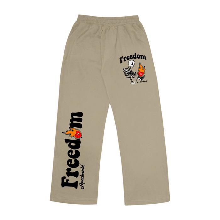Celana Panjang Track Pants Fleece Basic Kanzler Cream Nyaman Lembut