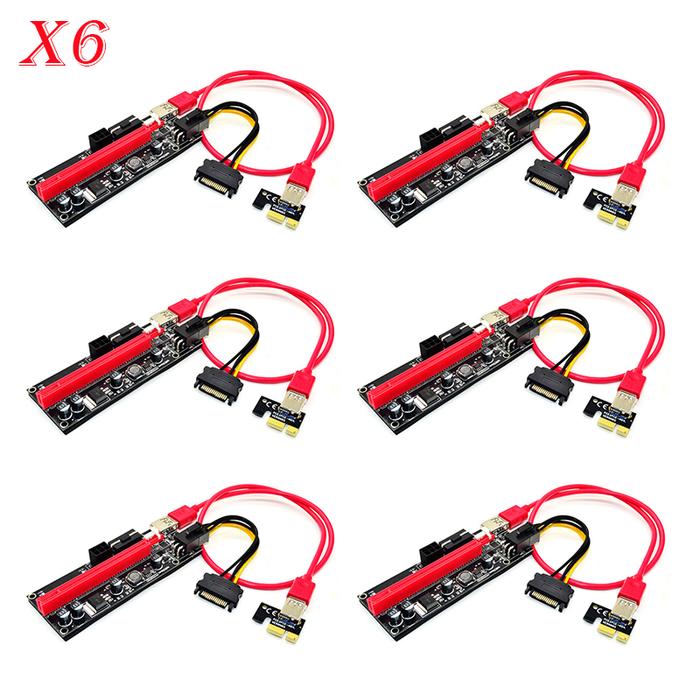 Newest 6x 60cm VER009S PCI-E GPU Extender 6Pin 4Pin Riser Card PCIe
