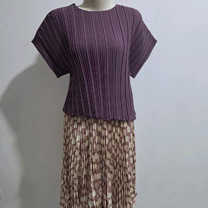 Blouse Atasan Wanita Plisket Bangkok Premium Polos