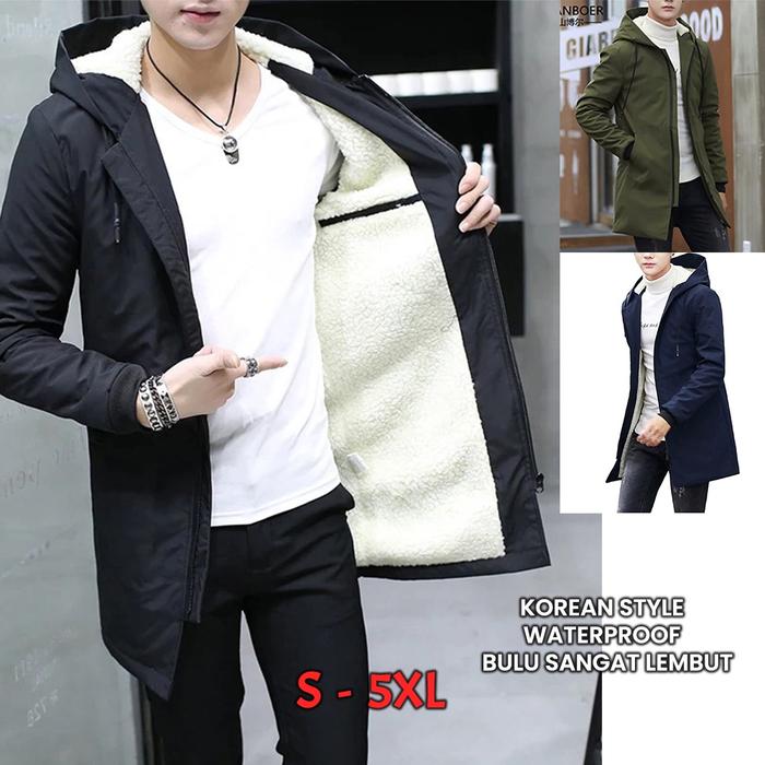 SKM Jaket pria casual kekinian SHERPA / jaket pria korean style / jaket sherpa / long coat pria kore