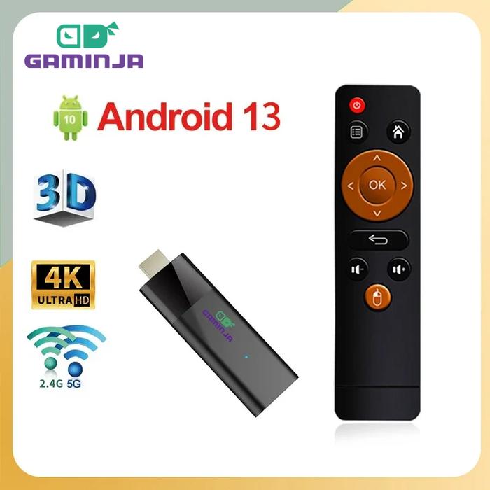 GAMINJA Streaming Smart TV Set-Top Box Q6 TV Stick Android 13.0 Quad Core Cortex A53 2GB 16GB Suppor