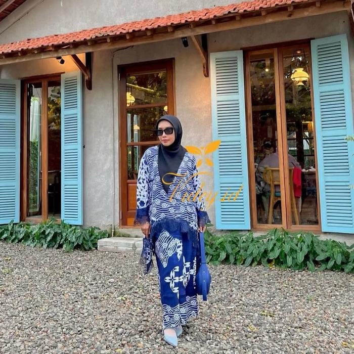 ONE SET KAFTAN BATIK INOYY SET KAFTAN BAJU BATIK WANITA PREMIUM