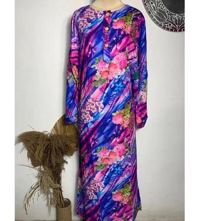 Batik Kuda Mas Longdress KLOK Lengan Panjang | Daster Panjang Semata Kaki Resleting Depan Busui