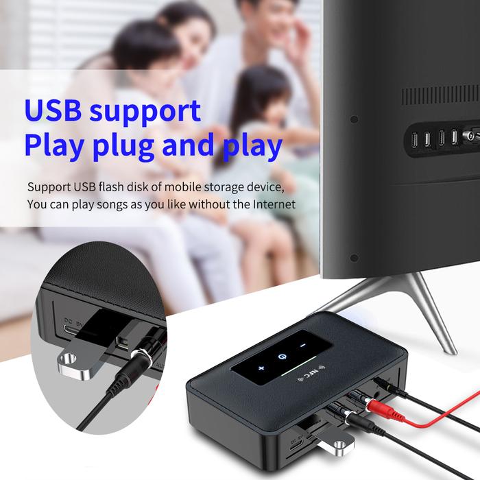 NFC Bluetooth 5.0 Audio Receiver Support APP & IR Control AUX 3.5mm