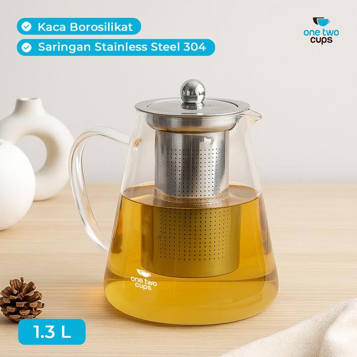 Cahayastore - Teko Teh Kaca | Teapot Borosilikat | Saringan Teh Panas