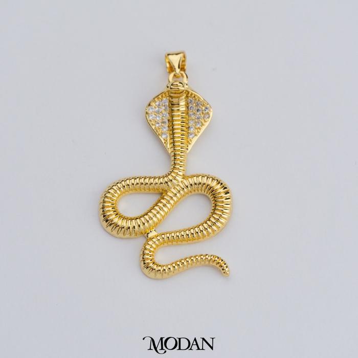 Modan Supplies - Luxury King Cobra Snake Pendant Gold Filled Liontin Bandul Kalung Ular Kobra