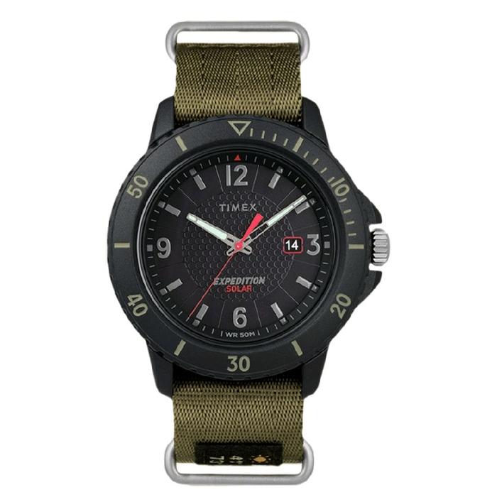 Timex Expedition Solar Original TW4B14500 Jam Tangan Pria Nylon Strap Tahan Air 50M 44mm Water-Resis