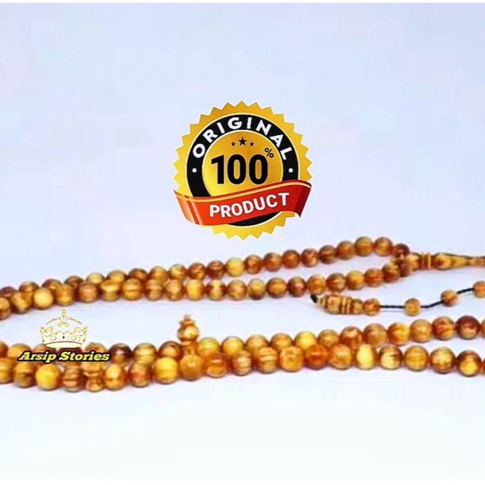 Tasbih kayu damar wulan ukuran 8mm tembus lampu Muslim