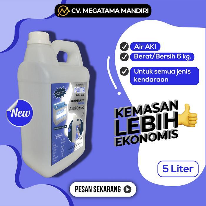 Air Aki Biru / Air Accu Demineralized Water / Air Aki Tambah Kemasan 5 Liter Cocok Untuk Aki Basah G