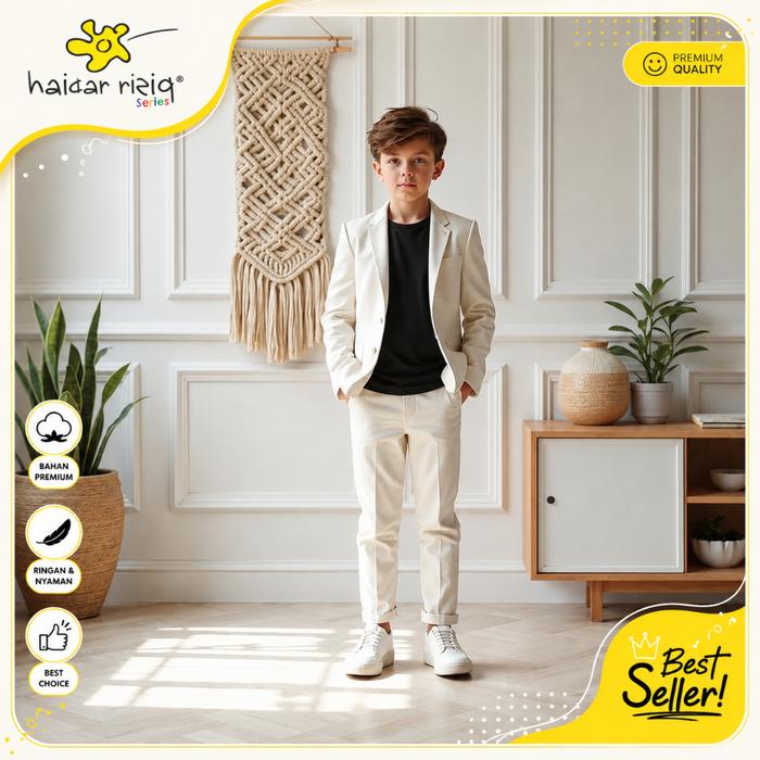 Setelan Jas Santri Anak Laki Laki  2 in1 Blazer Celana Almamater Hitam Premium Usia 1 - 12 Tahun