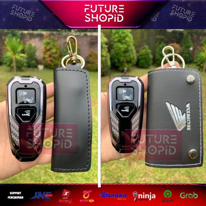 Case Remote Carbon + Dompet STNK Keyless Vario/PCX/ADV 160/Vario 125 2022/Scoopy 2023 Pelindung Smar