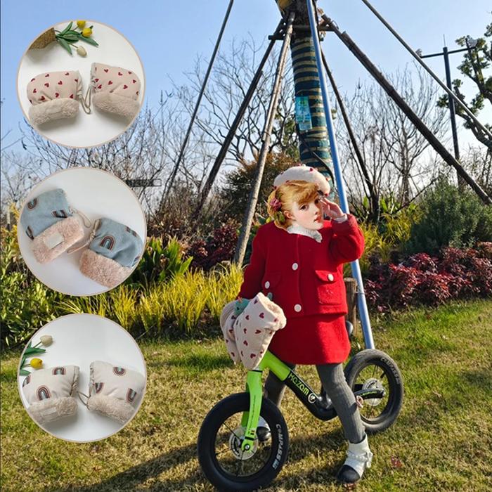 Windproof Infant Stroller Gloves Children's Outdoor Sport Mittens Cartoon Printed Hands Warmer Scoot