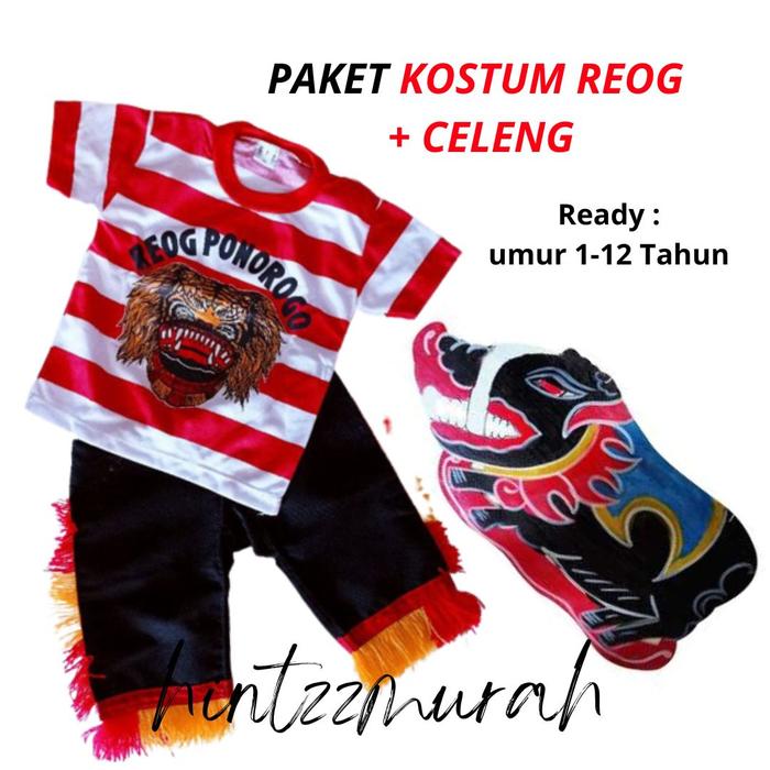 COD ∣ Setelan Reog Anak Umur 1 - 12 Tahun + Mainan Celeng Talang Jaranan Reog Ponorogo