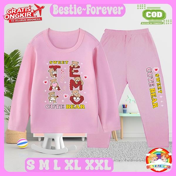 Baju Tidur Anak Perempuan/Laki-Laki Motif sweet tambera cute Bear Setelan Panjang Anak Cewek/Cowok P