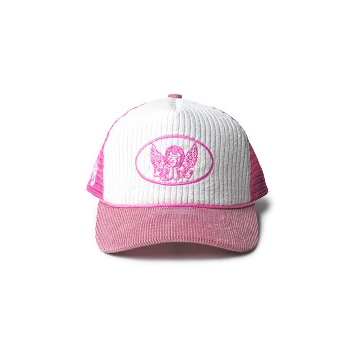 Himside - Loveless Pink Trucker Hat - Topi Jaring Pria Dan Wanita Merah Corduroy