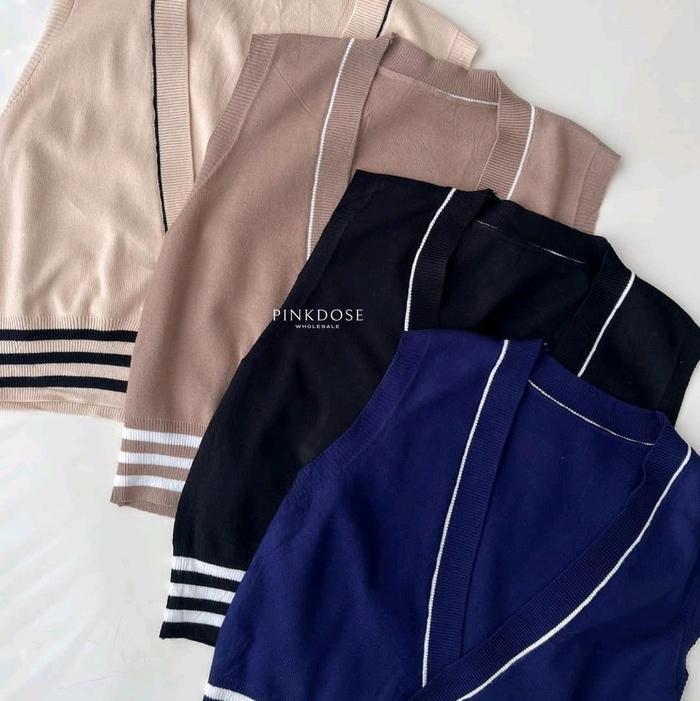 Blazer wanita pinkdose/bahan rajut/import Atasan Cardigan Crop Kancing