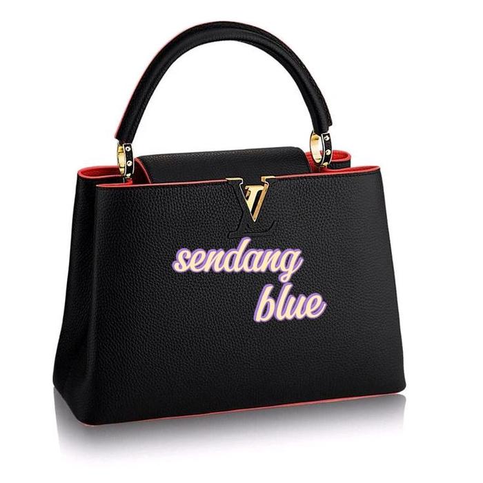 Sendang Blue Tas Tangan Elegan dengan Desain Hitam dan Merah