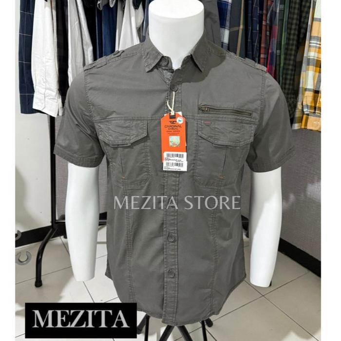 Kemeja Safari Pria Cardinal Casual 04 Abu-abu
