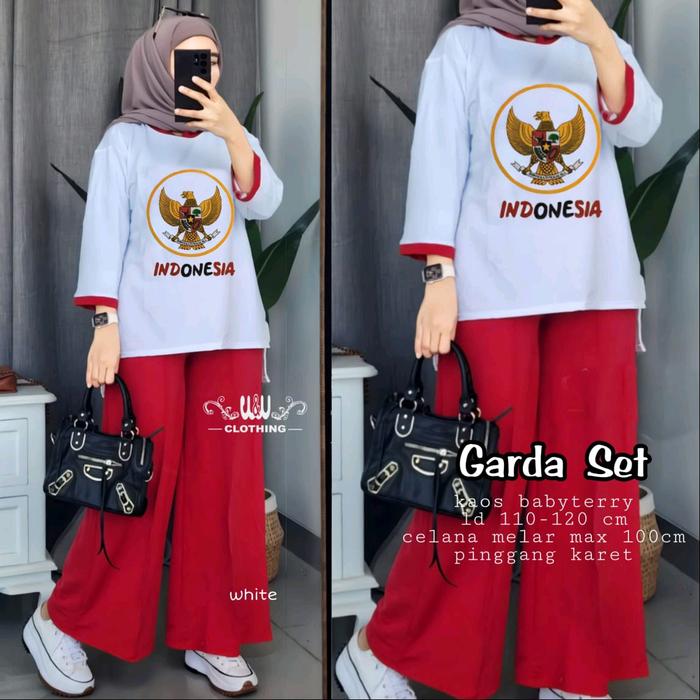 ONE SET WANITA MERAB PURIH MOTIF BURUNG GARUDA COCOK BUAT ACARA AGUSTUSAN BIAR SUPER MENARIK DAN SER