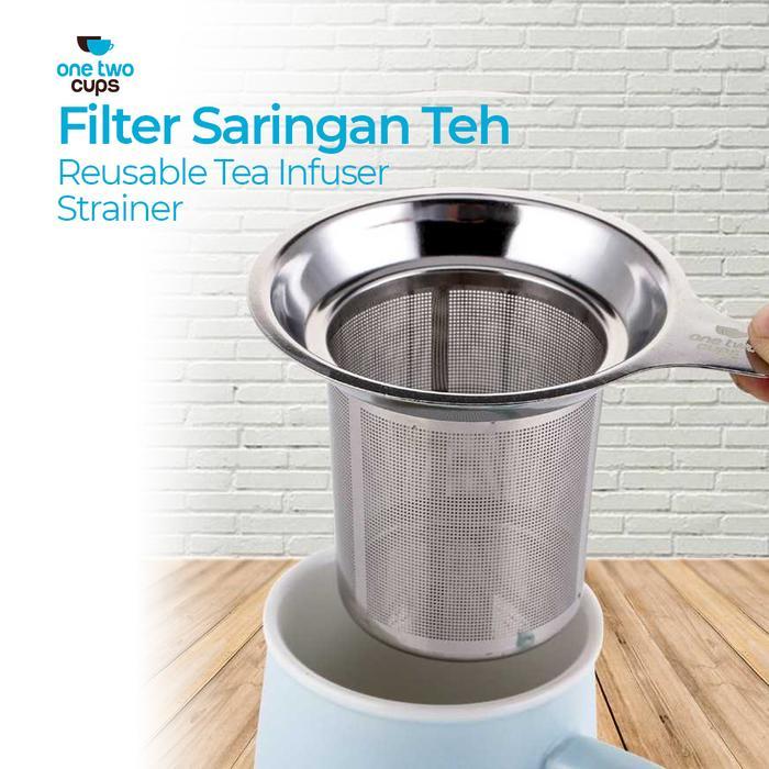 Filter Saringan Teh Reusable Tea Infuser Strainer Stainless Steel / Alat Pembuat Teh
