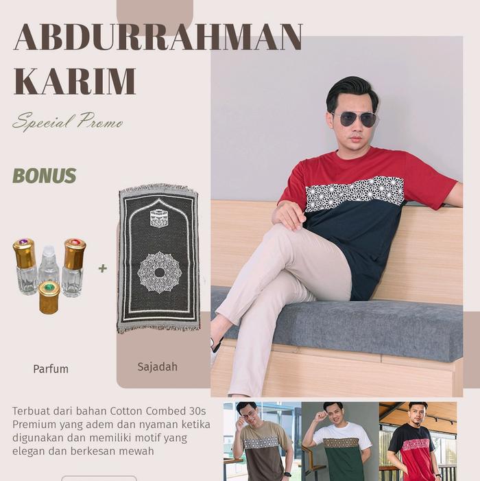 Kurta Abdurrahman Karim Promo  Sajadah dan Parfum- Kaos kurta yang menggunakan bahan premium, nyaman