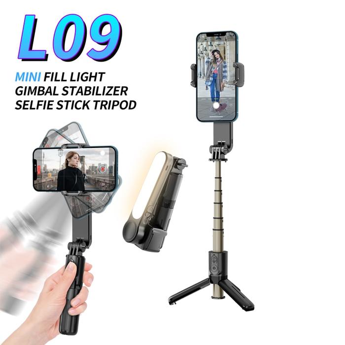L09 Gimbal Stabilizer Selfie Stick Tripod with Fill Light Bluetooth