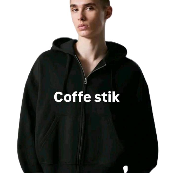 jaket hoodie coffe stik cocok untuk pria dan wanita.