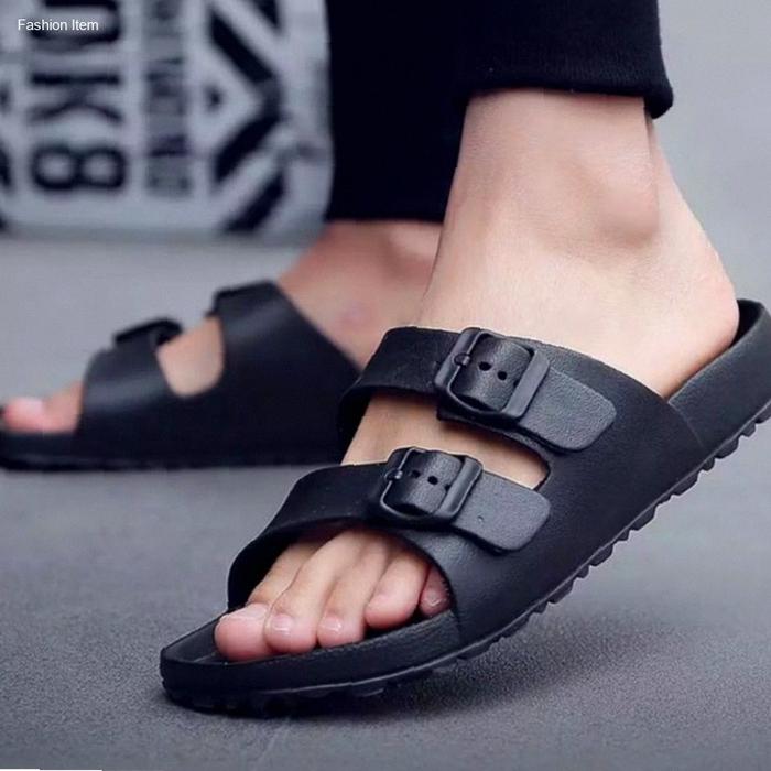 Sandal Strap 2 Fladeo Pria Wanita Sandal Gesper Karet Eva | Kekinian