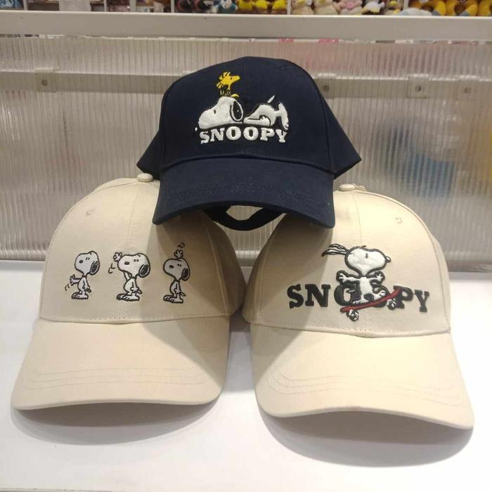 Topi Baseball MINISO Snoopy Summer Travel Collection Cute Baseball Cap
