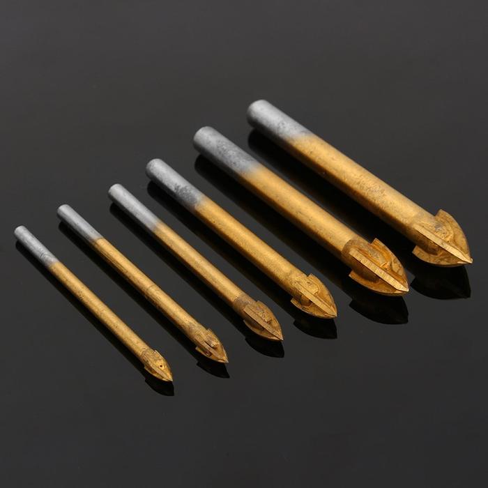 5/6/8/10mm Tungsten Carbide Glass Drill Bit Alloy Carbide Point w/ 4