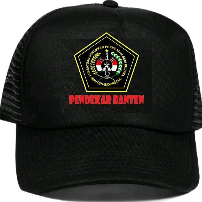 Pendekar Banten - Topi Jaring Trucker Pendekar Banten Hitam dengan Logo Khas dan Tulisan Jelas