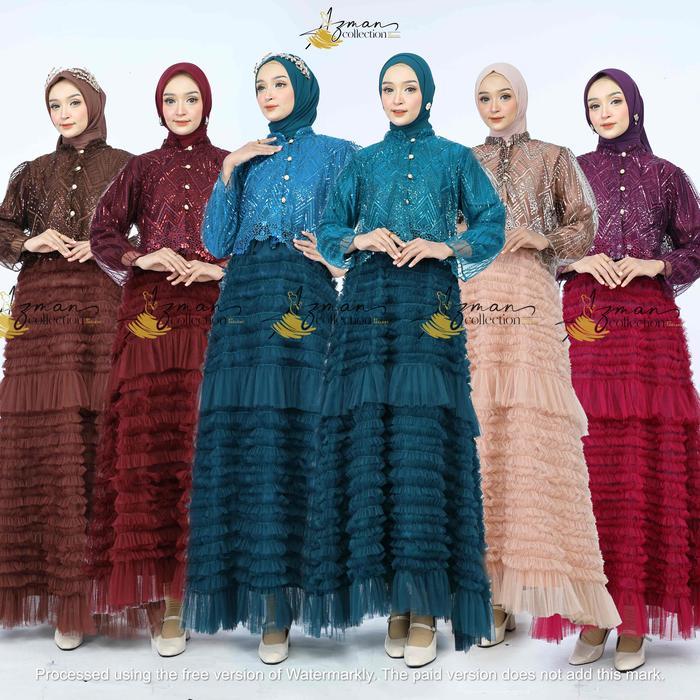 GAMIS SILVANA CARDIGAN BROKAT-GLITER-PRMIUM-HIGHQUALITY Baju Gamis Muslim 2025 Model Baju Pesta Wani