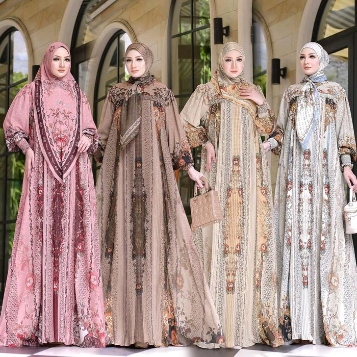 Kanaya series By NEFIRNA Printing model Abaya Set Khimar