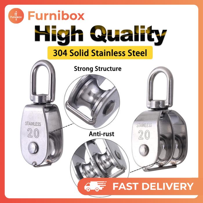 Katrol Kerekan Mini Manual M15 M20 M25 M32 M50 SWIVEL Burung Timba Serbaguna Stainless Steel