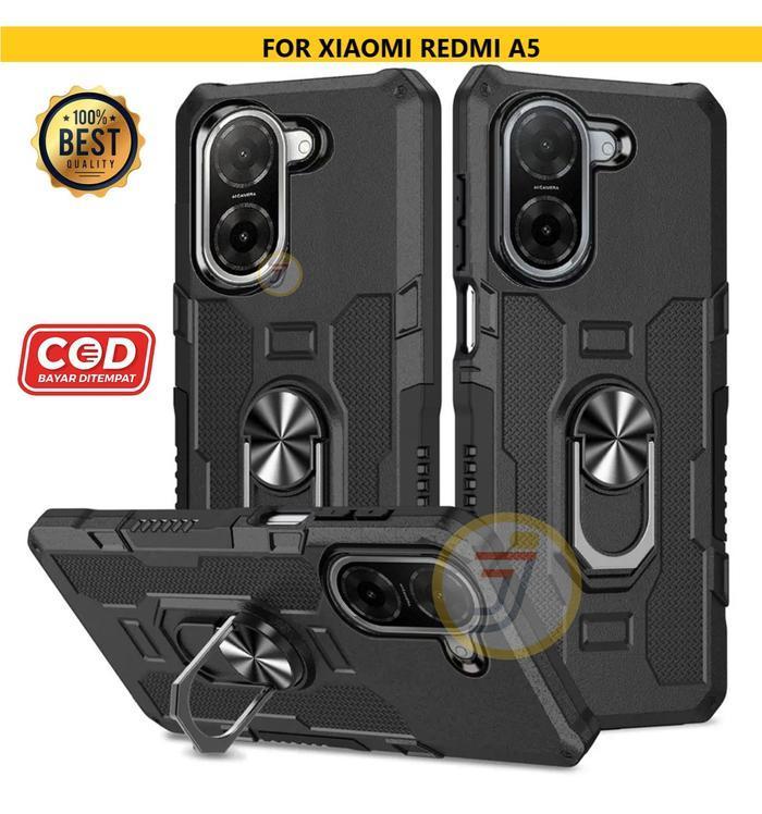 Casing Untuk Xiaomi Redmi A5 Ring Armor Robot Case Kickstand Hybrid/Ring Holder Tpu Handphone Hardca
