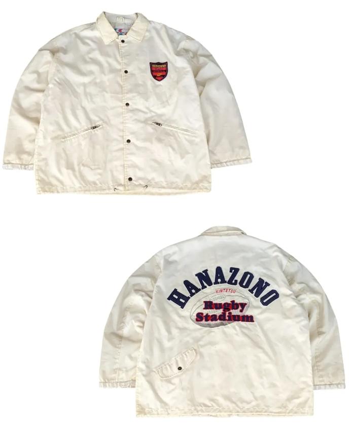 HANAZONO JAPAN RUGBY - Jaket Coach Jaket Pria Broken White Size fit XL