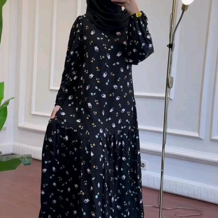 Gamis Bunga Twill Uniqlo Ori by Labella