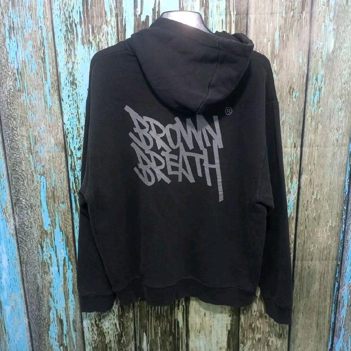 HOODIE  BROWN BREATH hitam bagus size XL