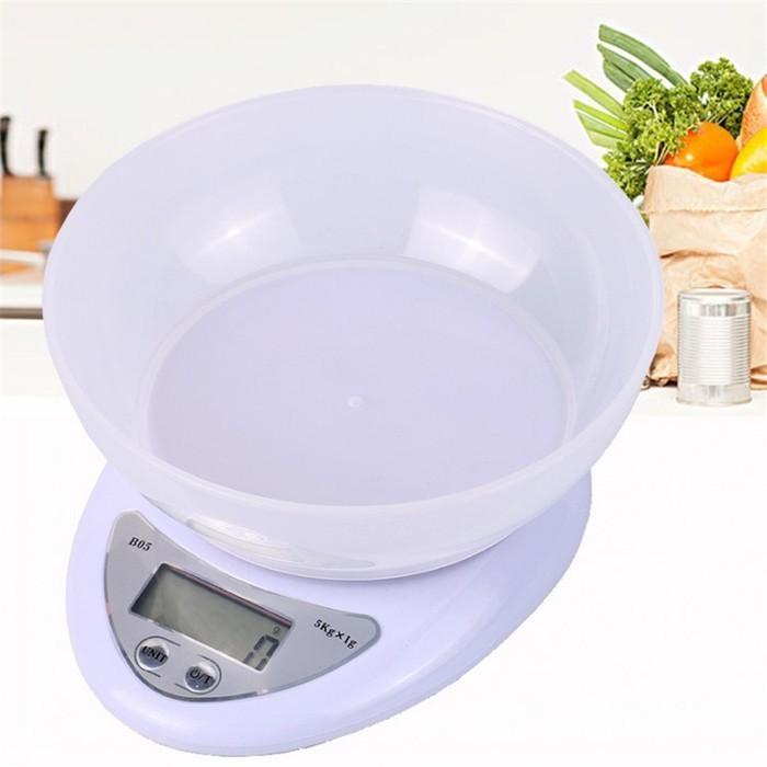 Timbangan Mangkok Digital Timbangan Kue Timbangan Dapur Digital Timbangan Mangkuk 5kg+baterai
