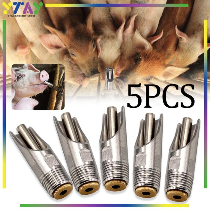 5pcs Nipple Drinker /Alat Minum Hewan Ternak / Alat Minum Babi Stainless/Alat Minum Ternak Hewan/Sta