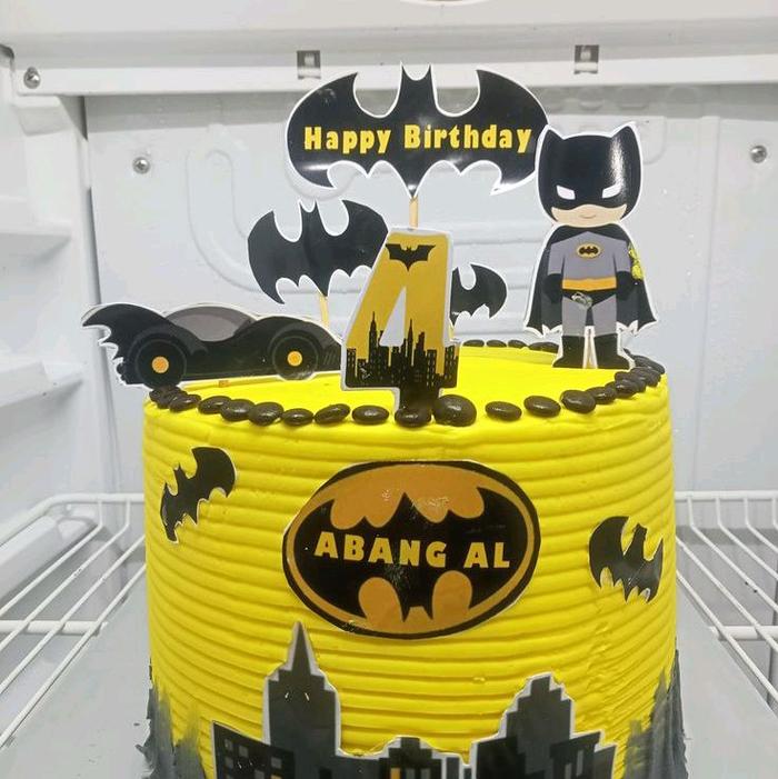 1 set cake topper batman custom angka Fashion Kids Costume