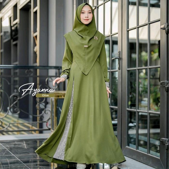 Dilovable.id | GAMIS WANITA AYANNA ANTHEA GAMIS LEBARAN KOMBINASI BY. ESHA MUSLIM