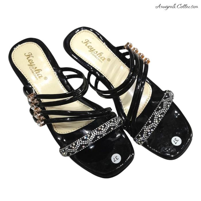 SANDAL HEELS WANITA HAK KACA 3CM TERBARU