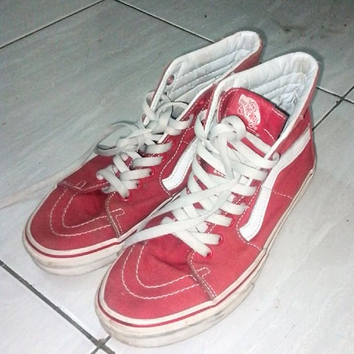 Vans Hi Sk8 RED ORIGINAL !! DIJAMIN ASLI! BELI DI SENAYAN CITY  Sneakers
