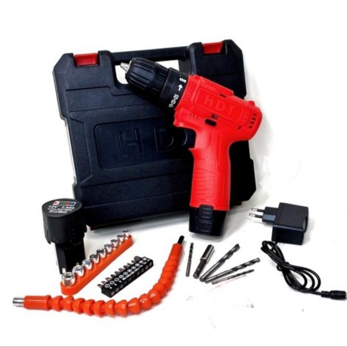 Bor Baterai Cordless Drill HDT 12v Set / CDD405