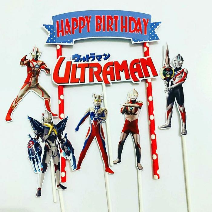 Ultraman Ribbon Topper Cake Birthday / Hiasan Kue Ulang Tahun