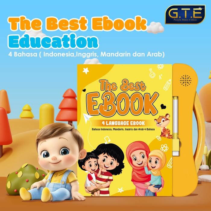 GTE | Smartbook | Mainan Buku Edukasi Anak/Buku Pintar Elektronik Anak 4bahasa[Arab Indonesi Inggris