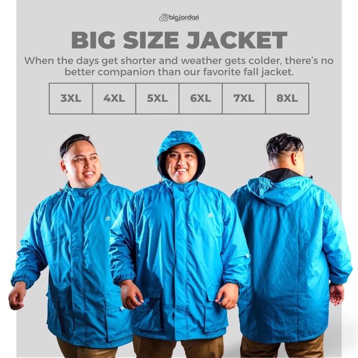 Jaket Outdoor Jumbo 3XL-8XL Jaket Original Big Jordan Big Size - Biru