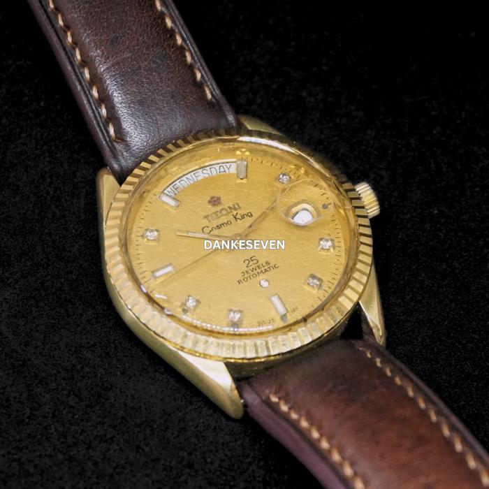 Titoni Cosmo King 25 Jewels Rotomatic Diamond Index Swiss Men Watch Jam Tangan Pria