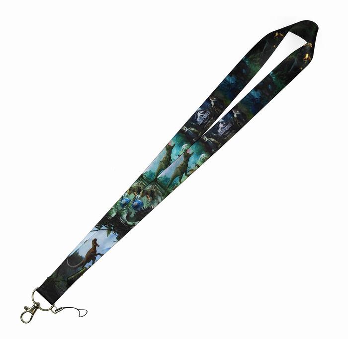 Jurassic World Cartoon Keychain Lanyard for Keys Webbing Ribbon Neck Strap Fabric Badge Phone Holder
